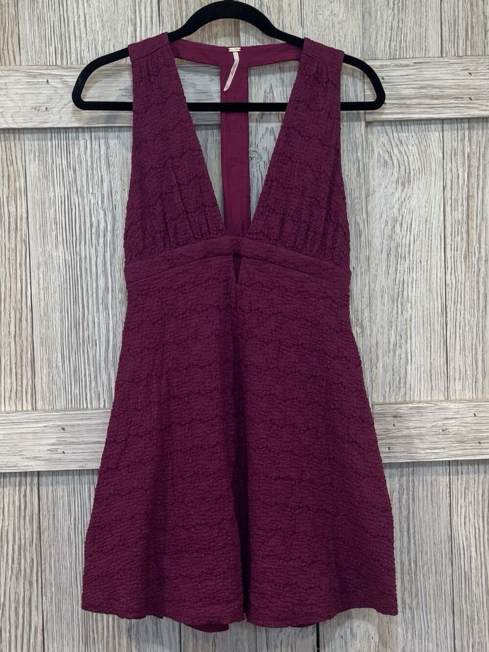 Free People Dress Size S Purple Fit & Flare Sexy Textured Sleeveless